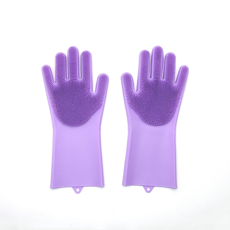 Winter dishwashing gloves waterproof silicone gloves resistant to housework wash bowl cleaner with brush antislip magic gloves